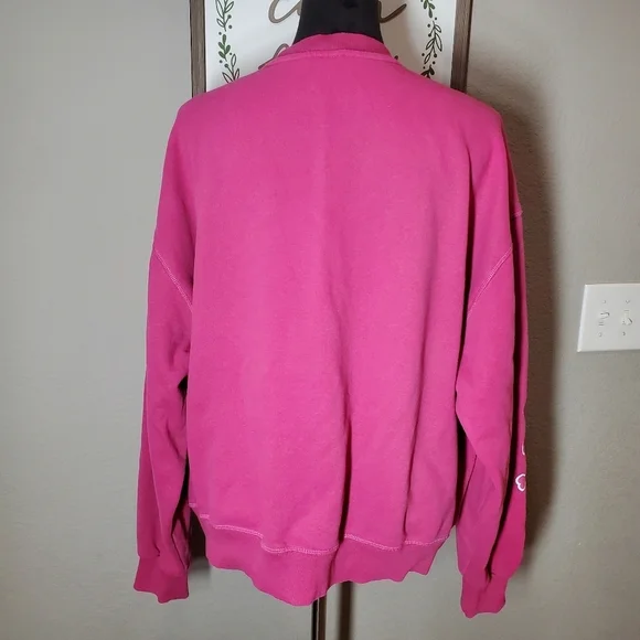 PacSun Love Crew Neck Sweatshirt Women's Size Medium Pink EUC - Picture 10 of 16